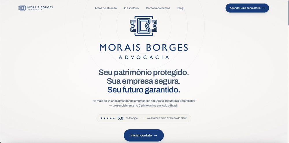 Home do site Morais Borges Advocacia